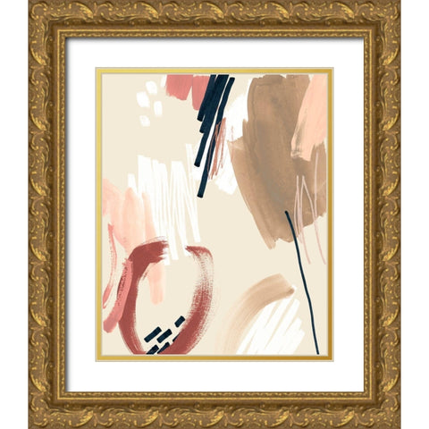 Brushstroke Confetti I Gold Ornate Wood Framed Art Print with Double Matting by Vess, June Erica