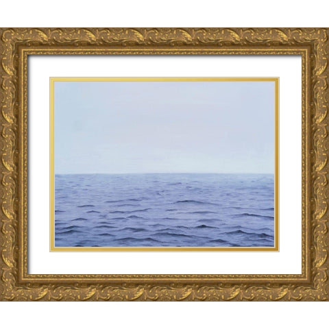 Grayscale Seascape II Gold Ornate Wood Framed Art Print with Double Matting by Willett, Michael