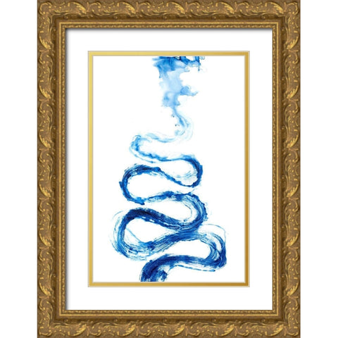 Indigo Vapor I Gold Ornate Wood Framed Art Print with Double Matting by Willett, Michael