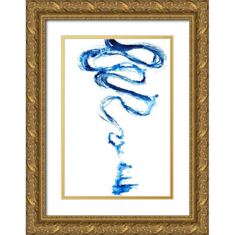 Indigo Vapor II Gold Ornate Wood Framed Art Print with Double Matting by Willett, Michael