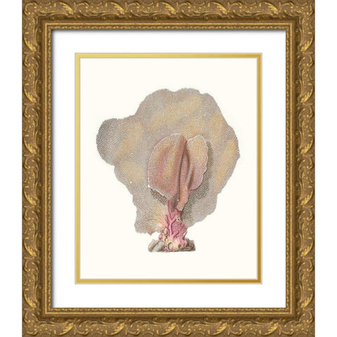 Terra Cotta Coral III Gold Ornate Wood Framed Art Print with Double Matting by Unknown