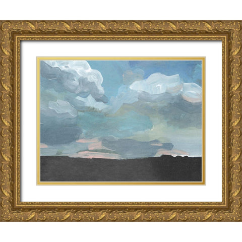 Cerulean Clouds II Gold Ornate Wood Framed Art Print with Double Matting by Parker, Jennifer Paxton