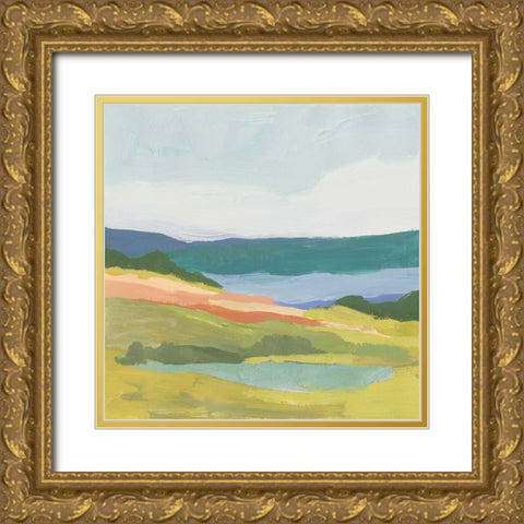 Vivid Bay View I Gold Ornate Wood Framed Art Print with Double Matting by Barnes, Victoria