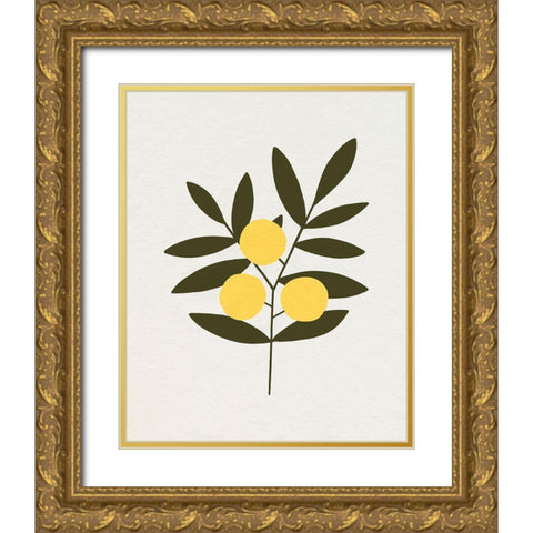Trois Oranges I Gold Ornate Wood Framed Art Print with Double Matting by Caroline, Emma