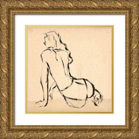 Leaning Lines I Gold Ornate Wood Framed Art Print with Double Matting by Parker, Jennifer Paxton