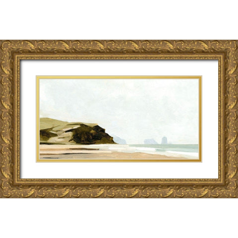 Pale Coast I Gold Ornate Wood Framed Art Print with Double Matting by Caroline, Emma