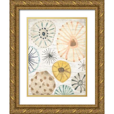 Ocean Urchins II Gold Ornate Wood Framed Art Print with Double Matting by Vess, June Erica
