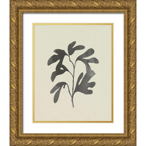 Ink Oak Branch I Gold Ornate Wood Framed Art Print with Double Matting by Caroline, Emma