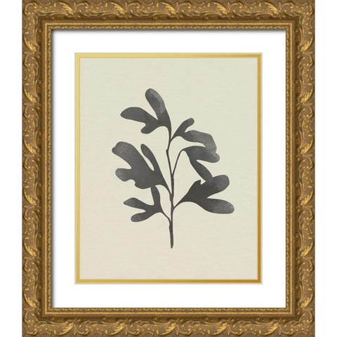 Ink Oak Branch II Gold Ornate Wood Framed Art Print with Double Matting by Caroline, Emma