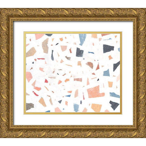 Confetti Abstract II Gold Ornate Wood Framed Art Print with Double Matting by OToole, Tim