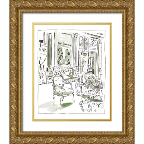 The Vintage Room IV Gold Ornate Wood Framed Art Print with Double Matting by Wang, Melissa
