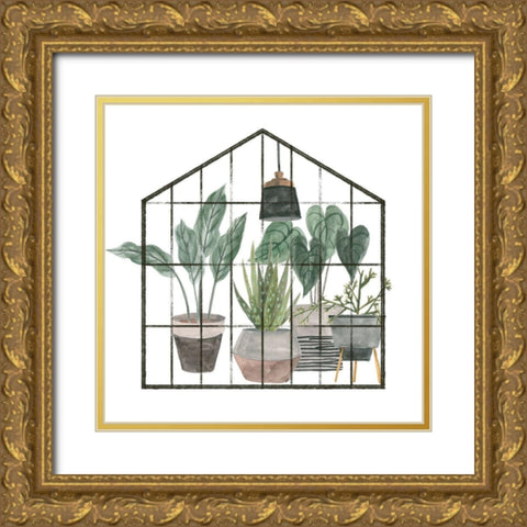 My Greenhouse III Gold Ornate Wood Framed Art Print with Double Matting by Wang, Melissa