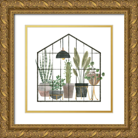 My Greenhouse IV Gold Ornate Wood Framed Art Print with Double Matting by Wang, Melissa