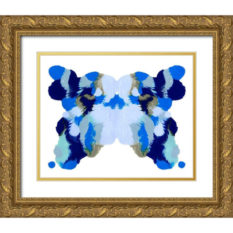 Rorschach Mariposa II Gold Ornate Wood Framed Art Print with Double Matting by Caroline, Emma