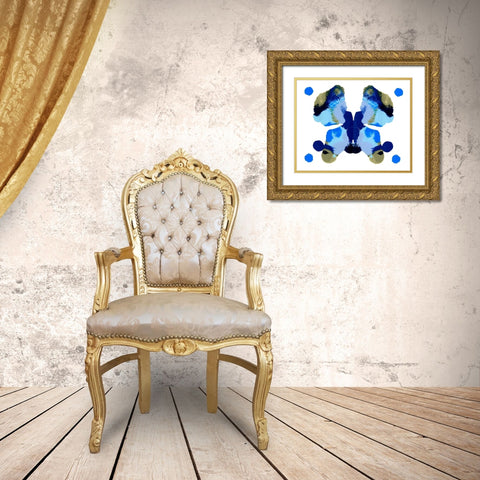 Rorschach Mariposa IV Gold Ornate Wood Framed Art Print with Double Matting by Caroline, Emma