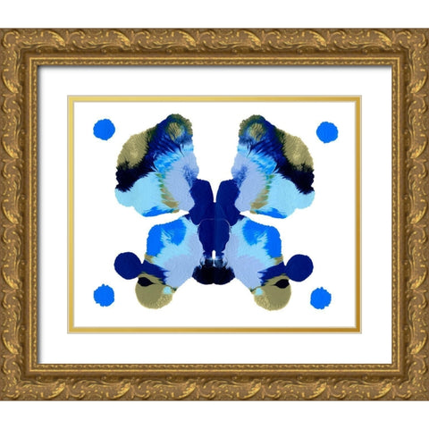 Rorschach Mariposa IV Gold Ornate Wood Framed Art Print with Double Matting by Caroline, Emma