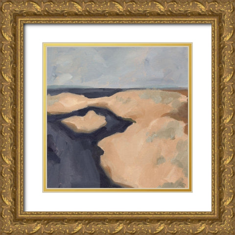 Blue California Coast I Gold Ornate Wood Framed Art Print with Double Matting by Green, Jacob
