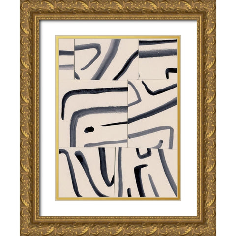 Spliced Lines IV Gold Ornate Wood Framed Art Print with Double Matting by Barnes, Victoria