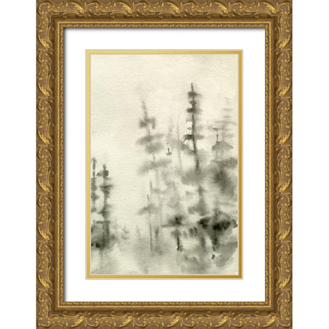 Foggy Pine Forest I Gold Ornate Wood Framed Art Print with Double Matting by Caroline, Emma