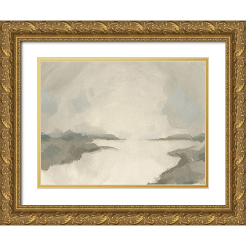 Smoke River III Gold Ornate Wood Framed Art Print with Double Matting by Green, Jacob