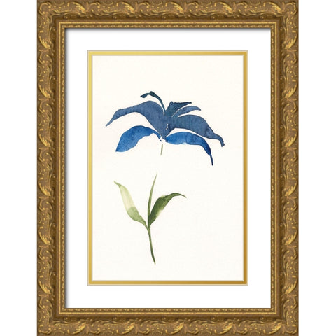 Floweret II Gold Ornate Wood Framed Art Print with Double Matting by Moore, Regina