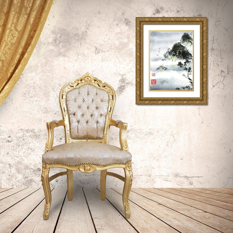 My Retreat Gold Ornate Wood Framed Art Print with Double Matting by Rae, Nan