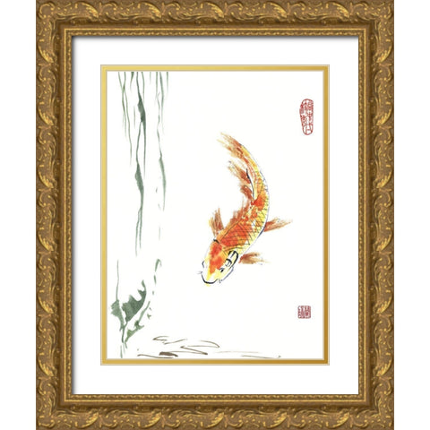 Golden Boy Gold Ornate Wood Framed Art Print with Double Matting by Rae, Nan