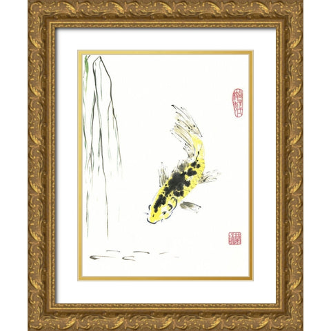 Determined Gold Ornate Wood Framed Art Print with Double Matting by Rae, Nan
