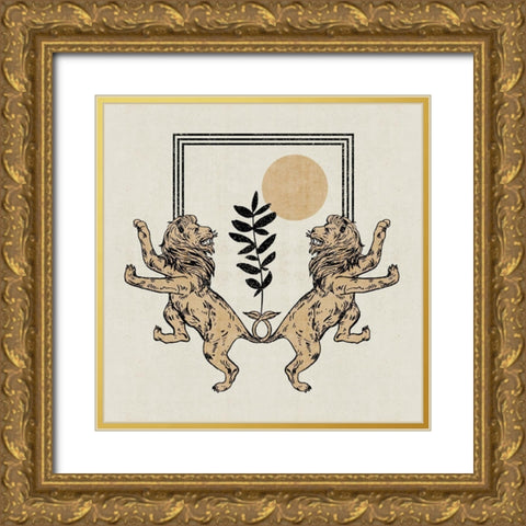 Furious Cats IV Gold Ornate Wood Framed Art Print with Double Matting by Wang, Melissa