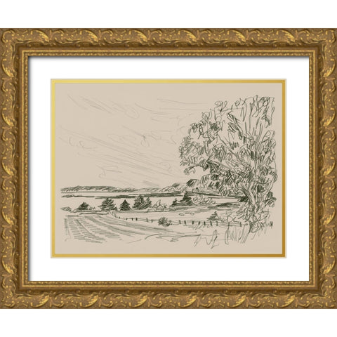 Sepia Scenes IV Gold Ornate Wood Framed Art Print with Double Matting by Vess, June Erica