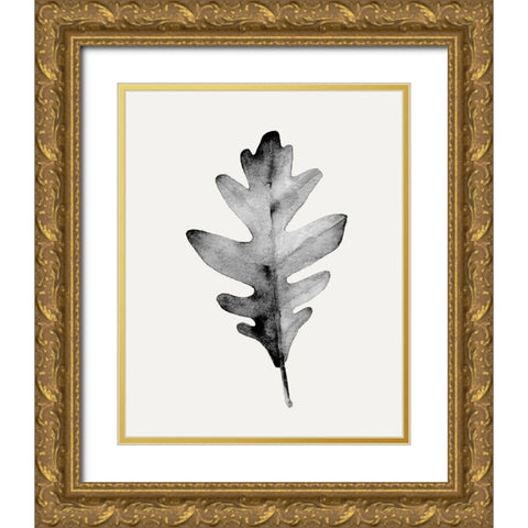 Smoky Oak Leaf II Gold Ornate Wood Framed Art Print with Double Matting by Caroline, Emma
