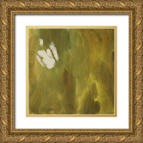 Verdant Abstract III Gold Ornate Wood Framed Art Print with Double Matting by Green, Jacob