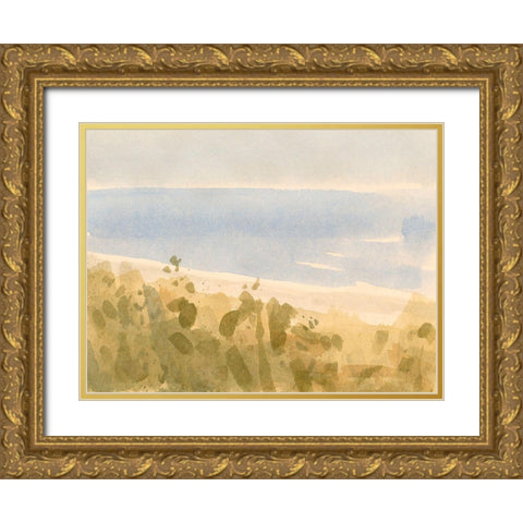 Brushy Coast I Gold Ornate Wood Framed Art Print with Double Matting by Barnes, Victoria