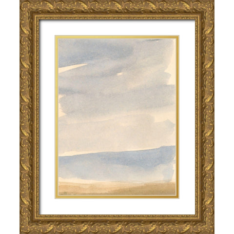 Simple Shoreline II Gold Ornate Wood Framed Art Print with Double Matting by Barnes, Victoria