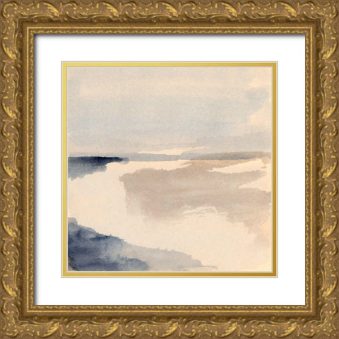 Inky View III Gold Ornate Wood Framed Art Print with Double Matting by Barnes, Victoria