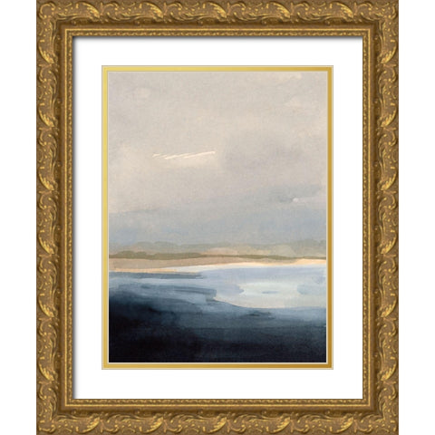 Misty Sea I Gold Ornate Wood Framed Art Print with Double Matting by Barnes, Victoria
