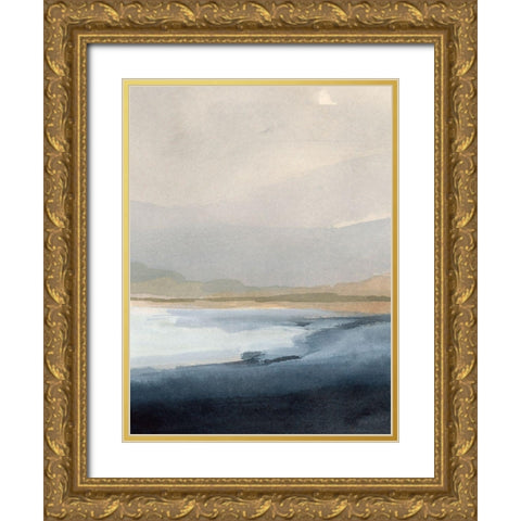 Misty Sea II Gold Ornate Wood Framed Art Print with Double Matting by Barnes, Victoria