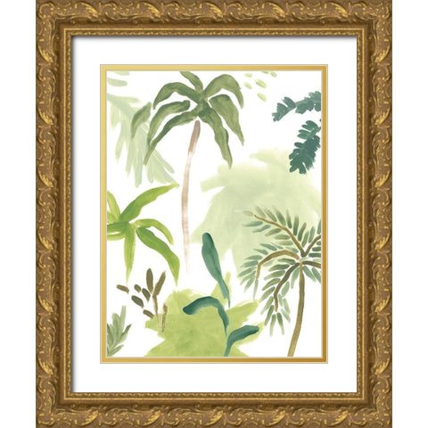 Island Brushstrokes II Gold Ornate Wood Framed Art Print with Double Matting by Vess, June Erica