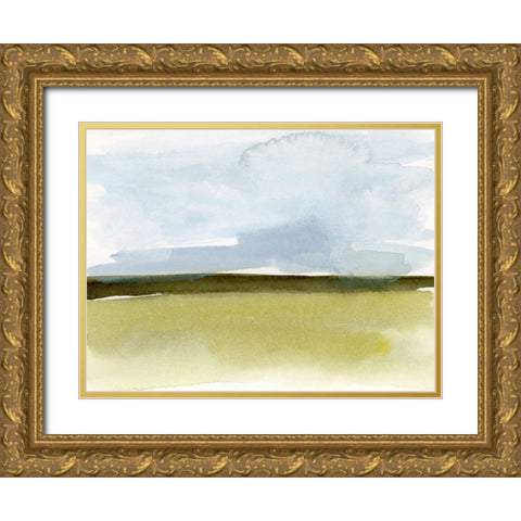 Splashy Meadow I Gold Ornate Wood Framed Art Print with Double Matting by Barnes, Victoria