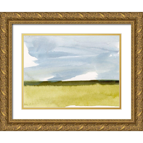 Splashy Meadow II Gold Ornate Wood Framed Art Print with Double Matting by Barnes, Victoria