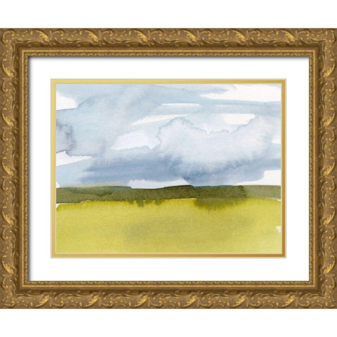 Splashy Meadow III Gold Ornate Wood Framed Art Print with Double Matting by Barnes, Victoria