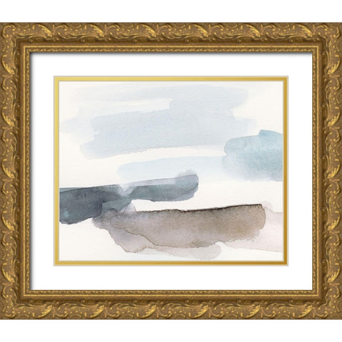 Coastal Tones IV Gold Ornate Wood Framed Art Print with Double Matting by Barnes, Victoria