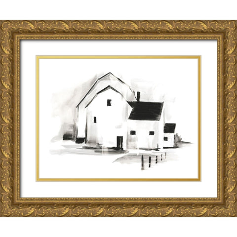European Farm Collection I Gold Ornate Wood Framed Art Print with Double Matting by Harper, Ethan