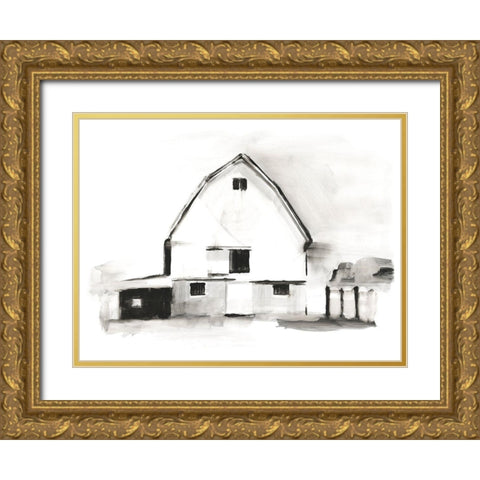 European Farm Collection II Gold Ornate Wood Framed Art Print with Double Matting by Harper, Ethan