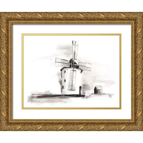 European Farm Collection III Gold Ornate Wood Framed Art Print with Double Matting by Harper, Ethan