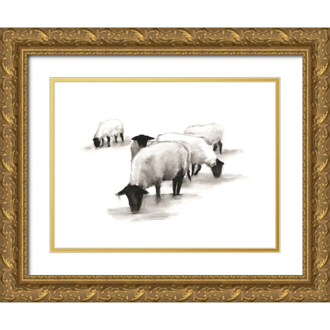 European Farm Collection IX Gold Ornate Wood Framed Art Print with Double Matting by Harper, Ethan