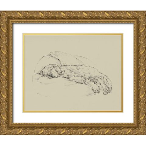 Golden Sketch I Gold Ornate Wood Framed Art Print with Double Matting by Harper, Ethan