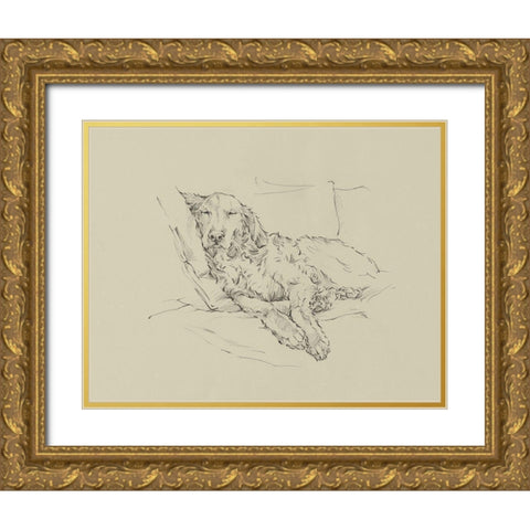 Golden Sketch II Gold Ornate Wood Framed Art Print with Double Matting by Harper, Ethan