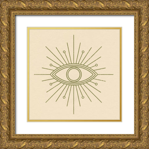 Eye Symbol I Gold Ornate Wood Framed Art Print with Double Matting by Barnes, Victoria