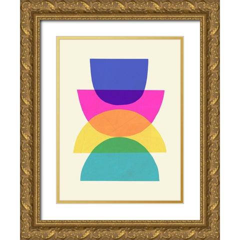 Bright Stack III Gold Ornate Wood Framed Art Print with Double Matting by Barnes, Victoria